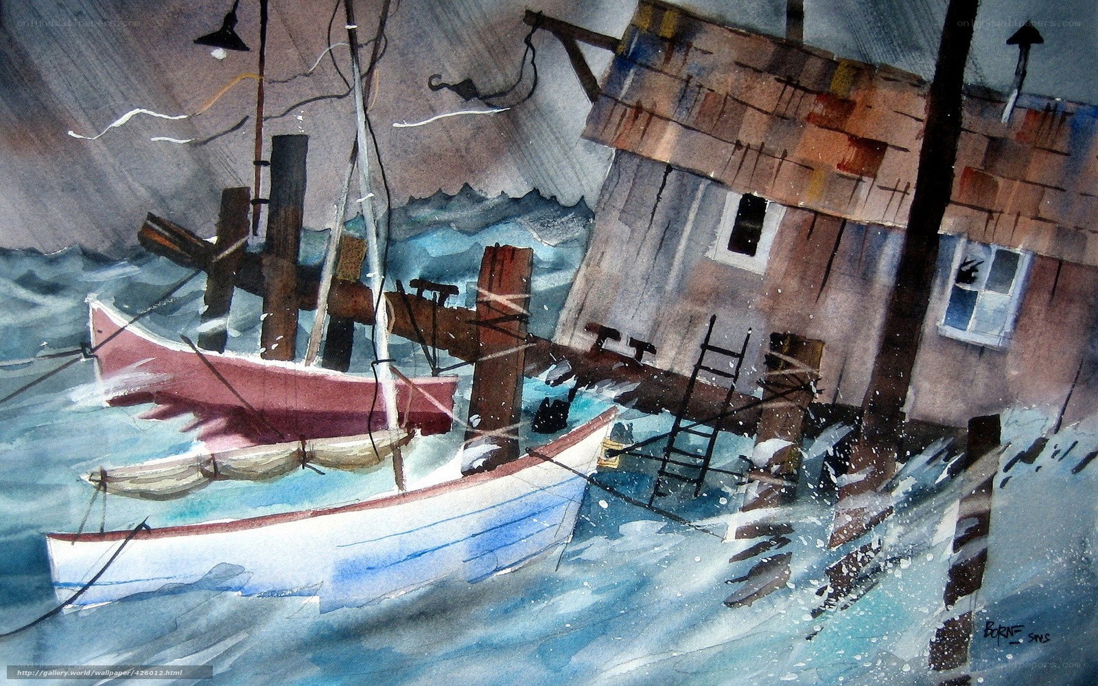 Stormy Dock Scene