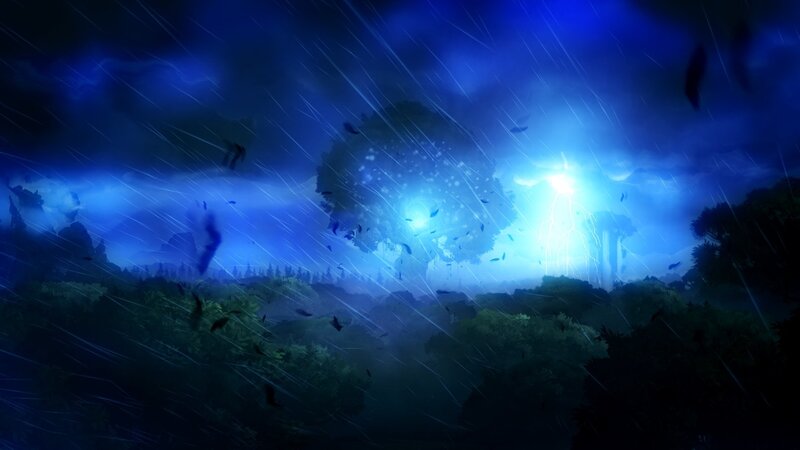 Stormy Forest Landscape — Blue