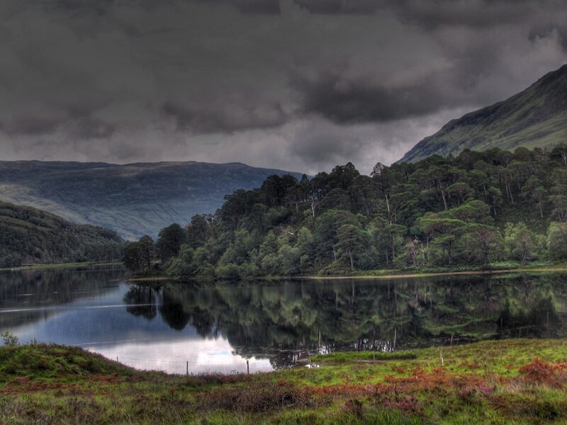 Stormy lake in the Scottish Highlands