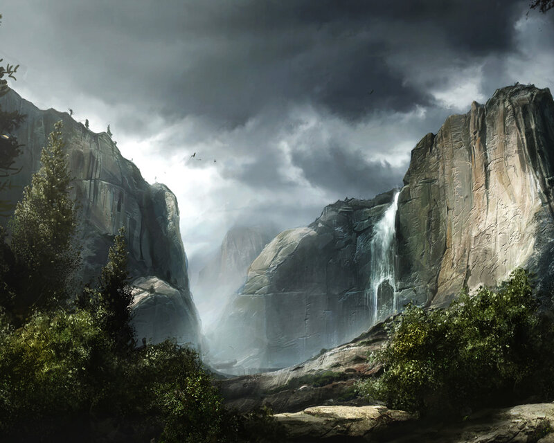 Stormy mountain canyon