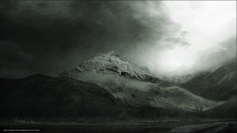Stormy mountain landscape