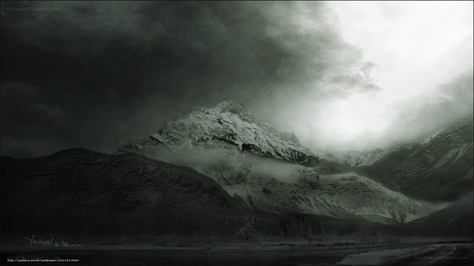 Stormy mountain landscape