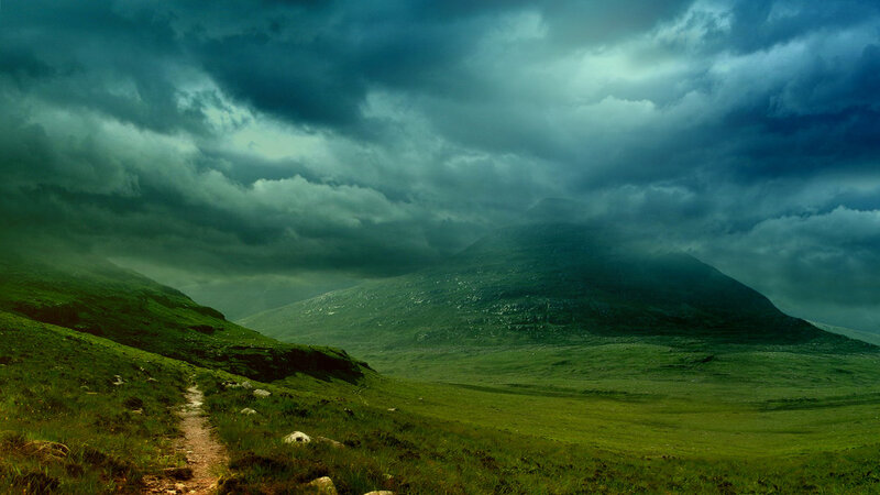 Stormy mountain path