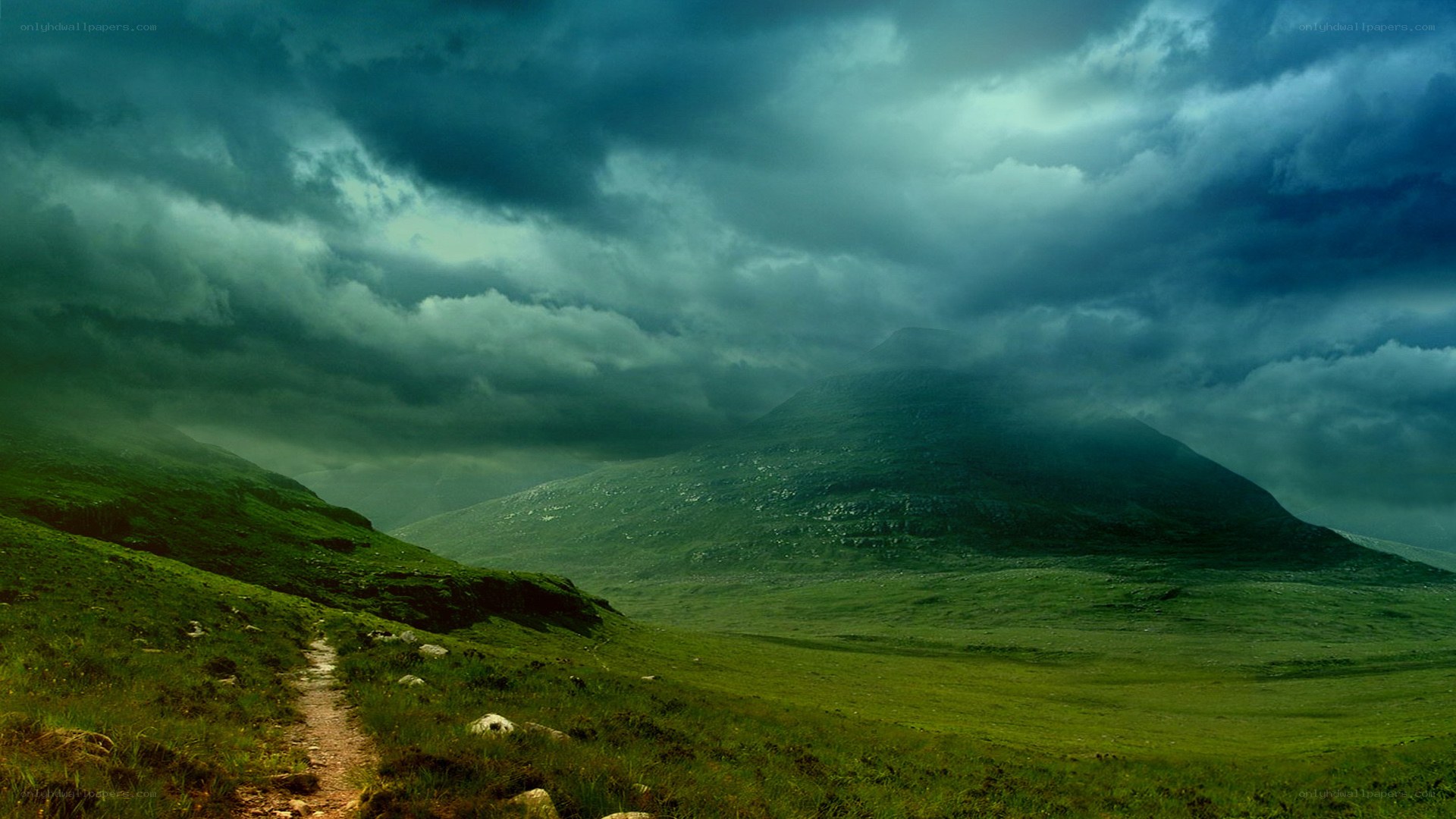Stormy mountain path