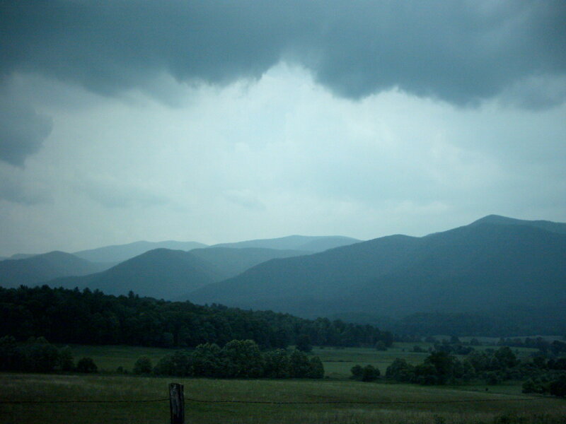 Stormy mountains landscape