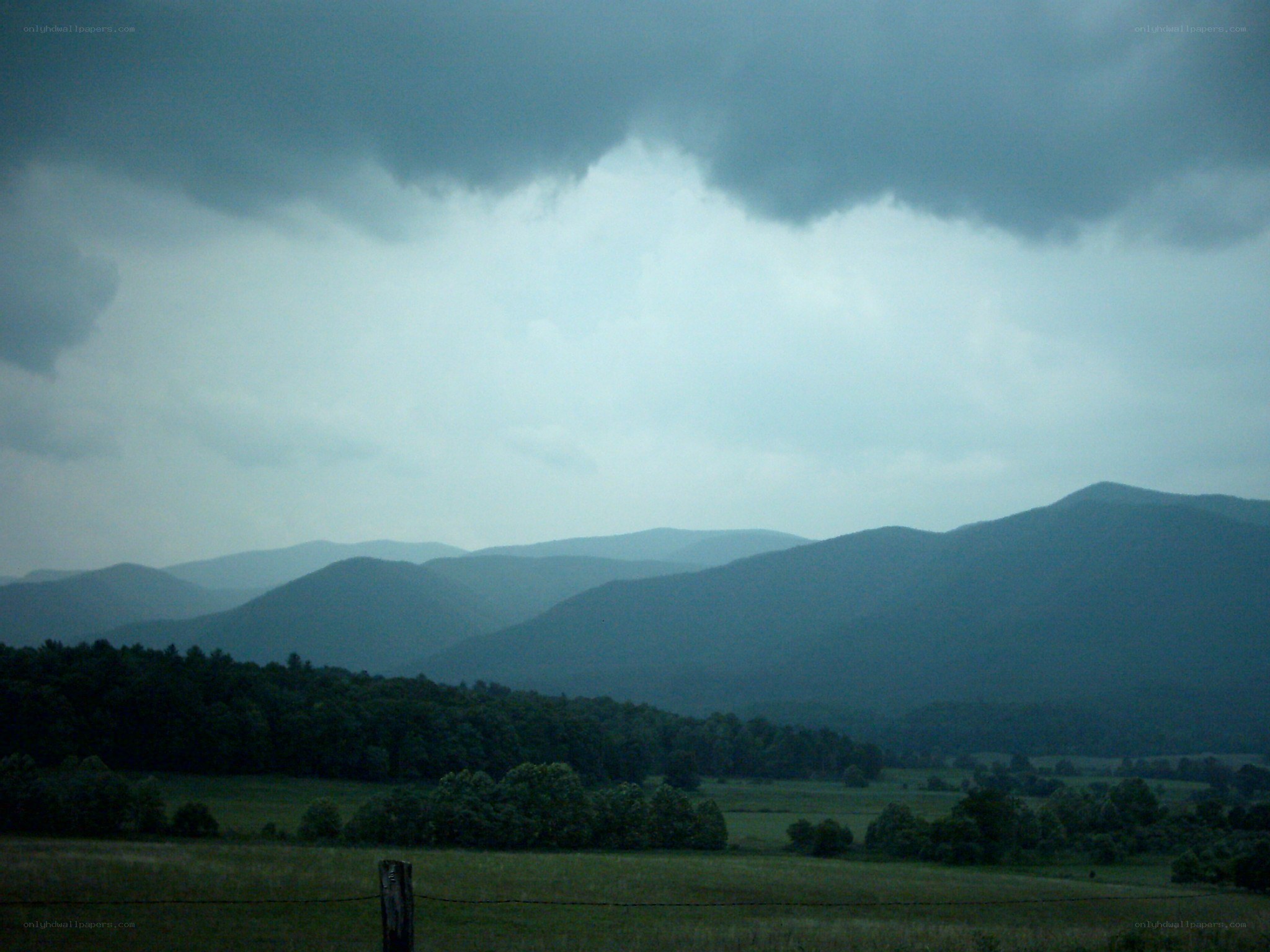 Stormy mountains landscape