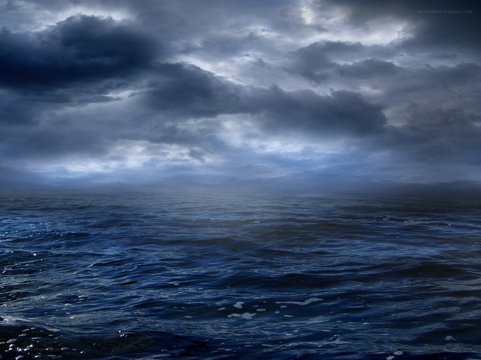 Stormy ocean at dusk