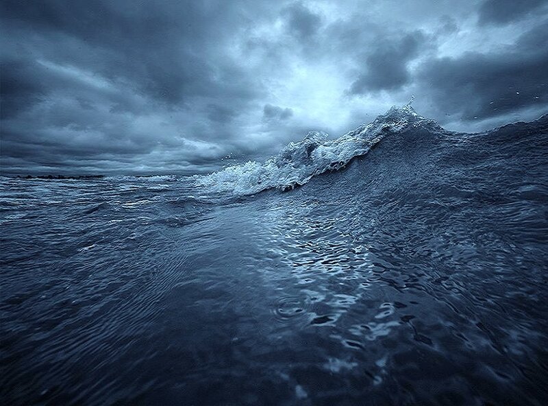 Stormy ocean wave at sea