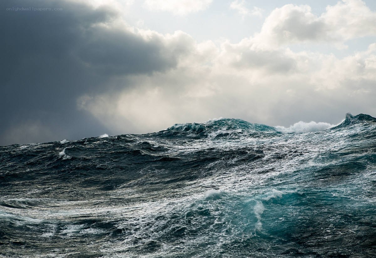 Stormy ocean waves