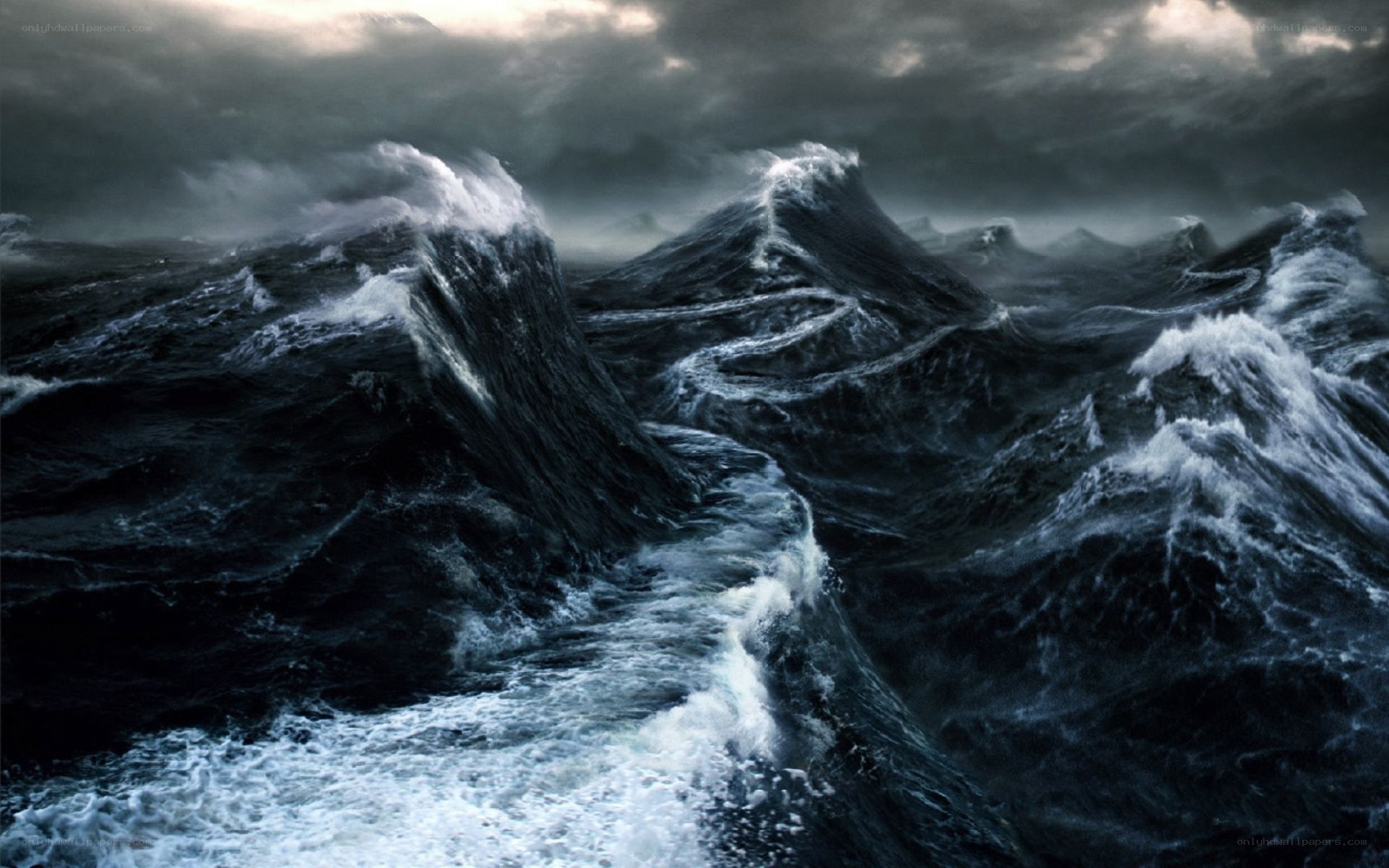 stormy ocean waves