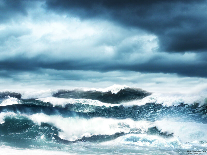 Stormy ocean waves