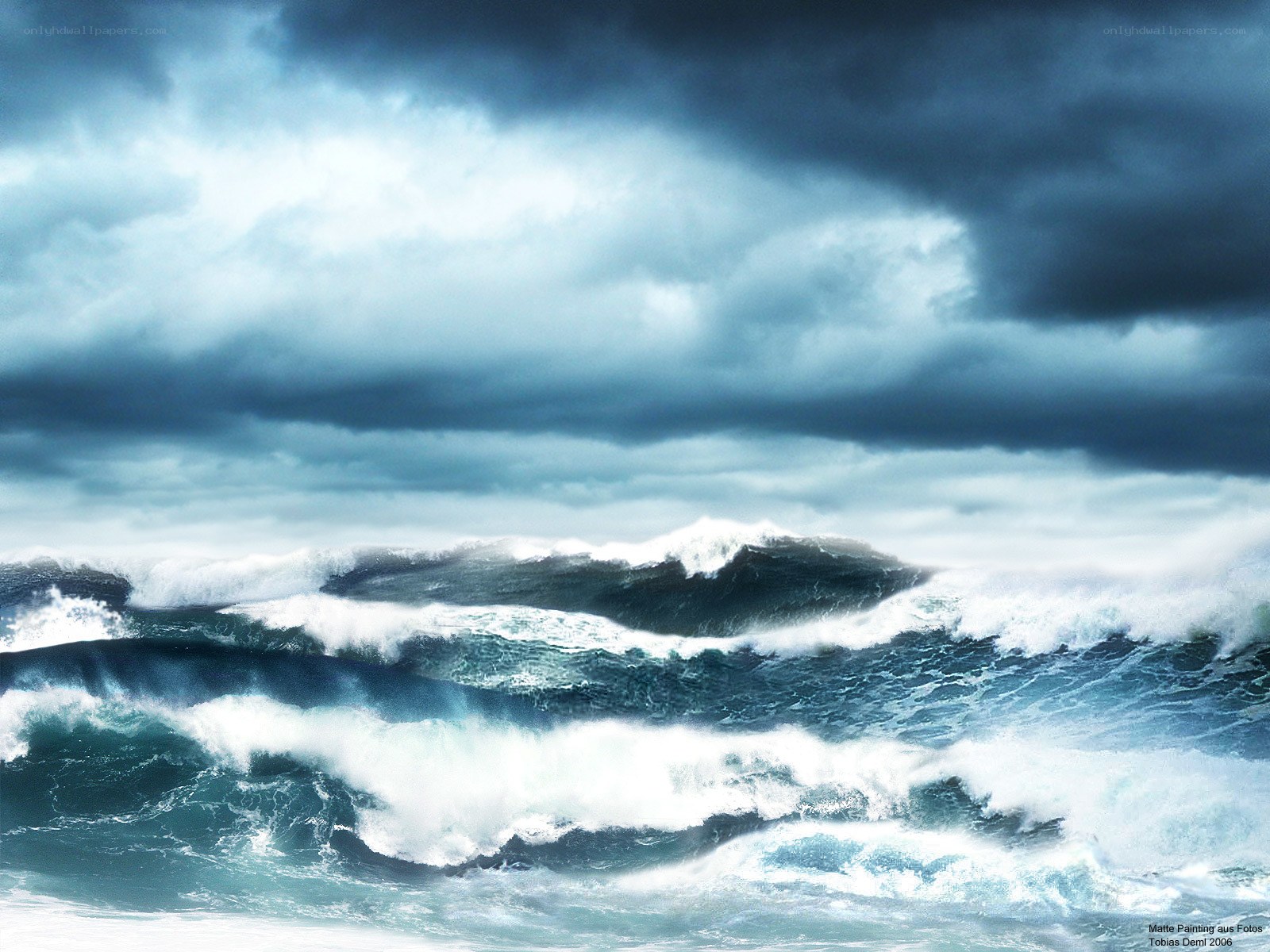 Stormy ocean waves
