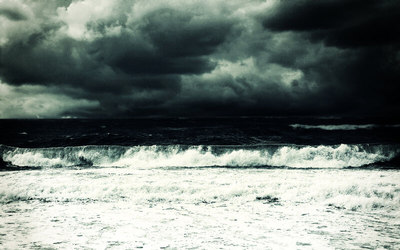 Stormy ocean waves