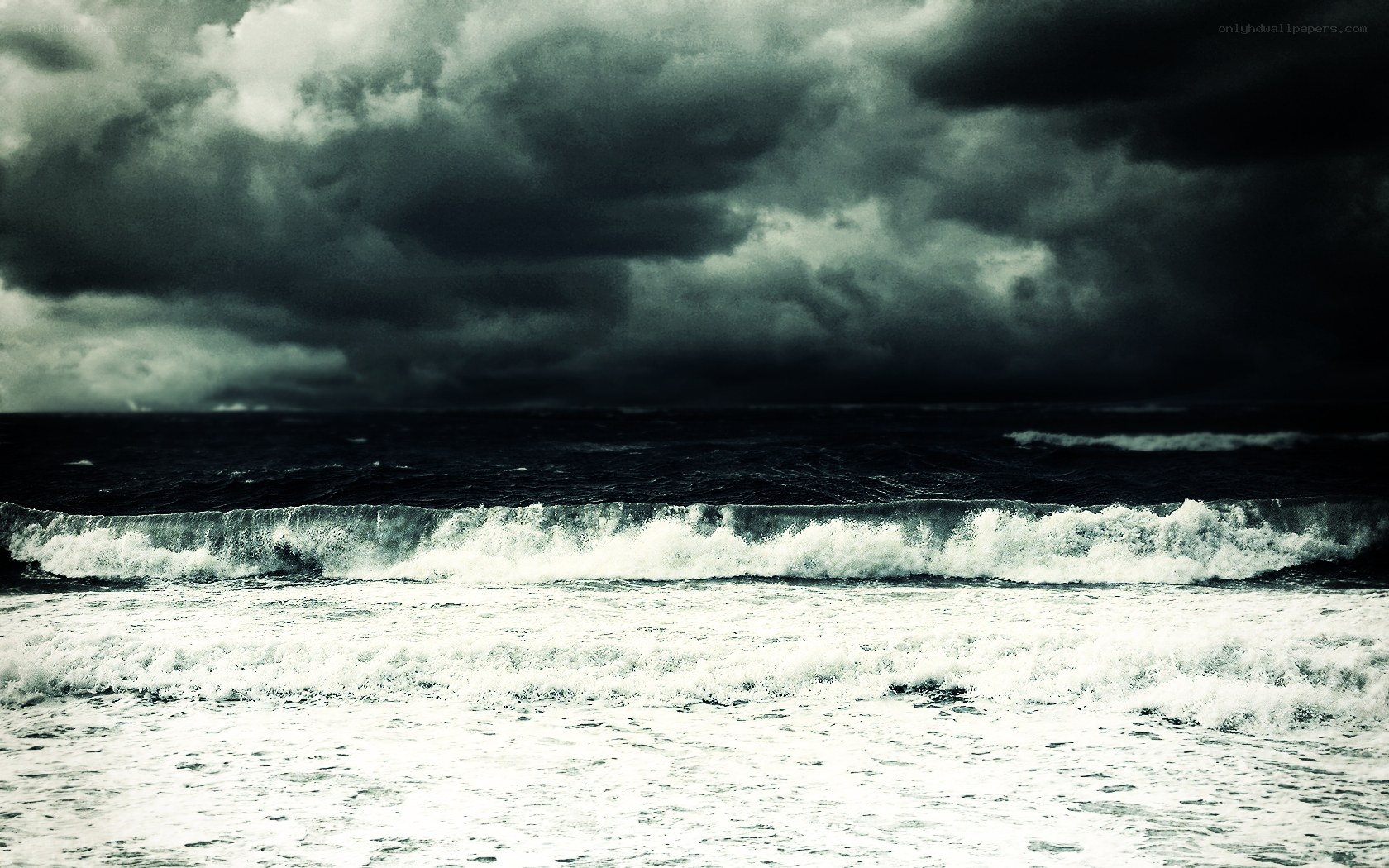 Stormy ocean waves