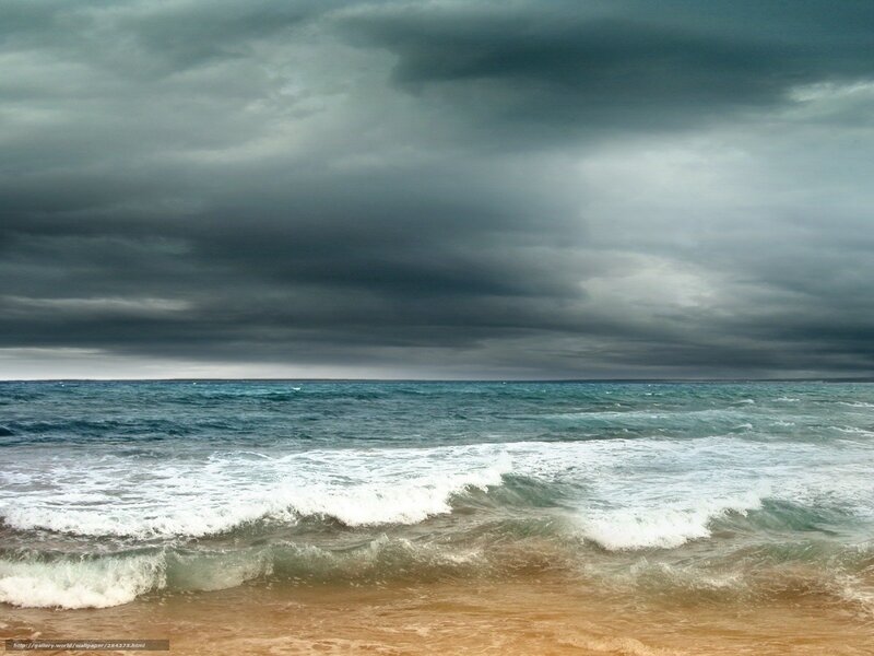 Stormy ocean waves at beach