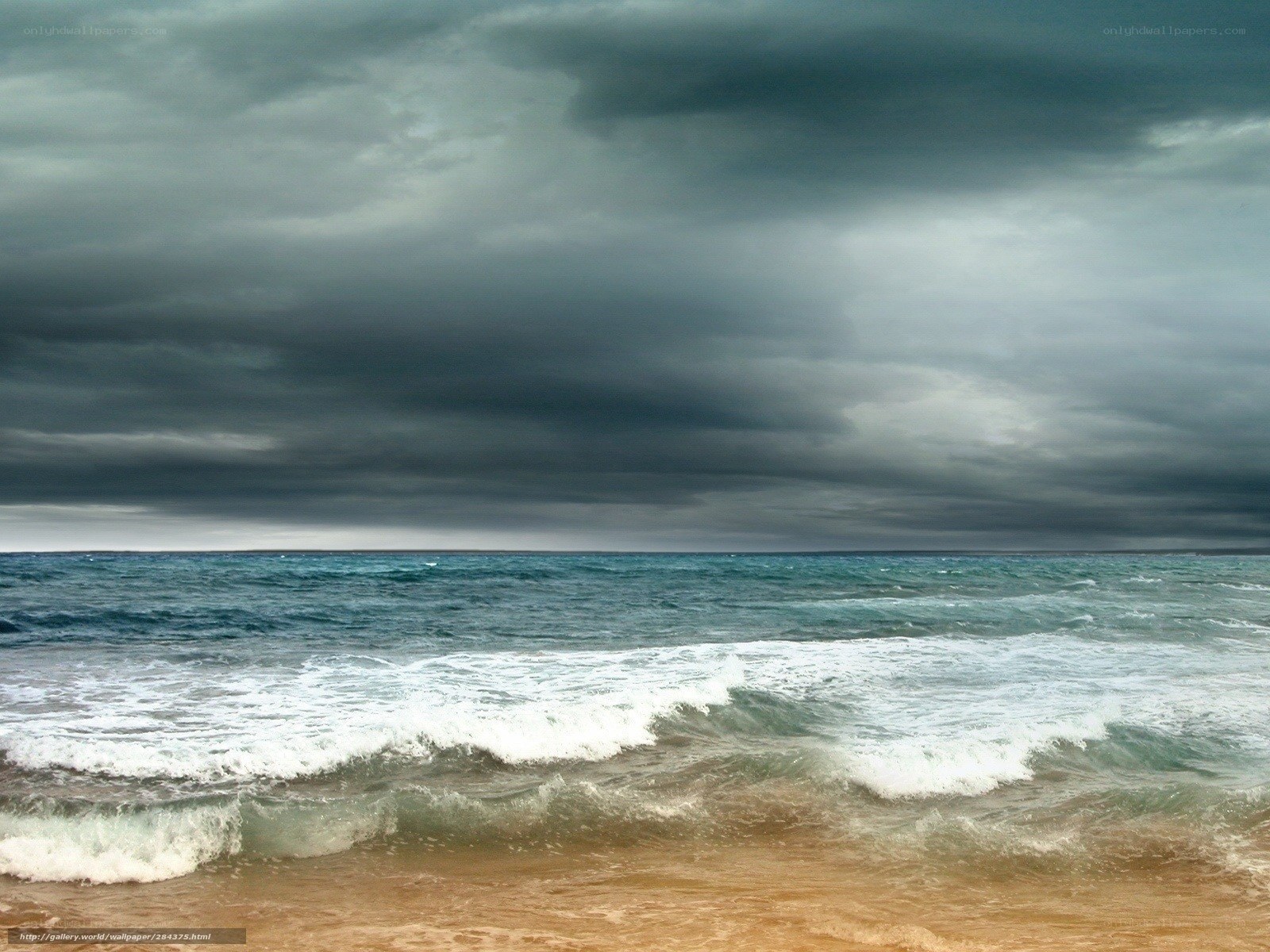Stormy ocean waves at beach