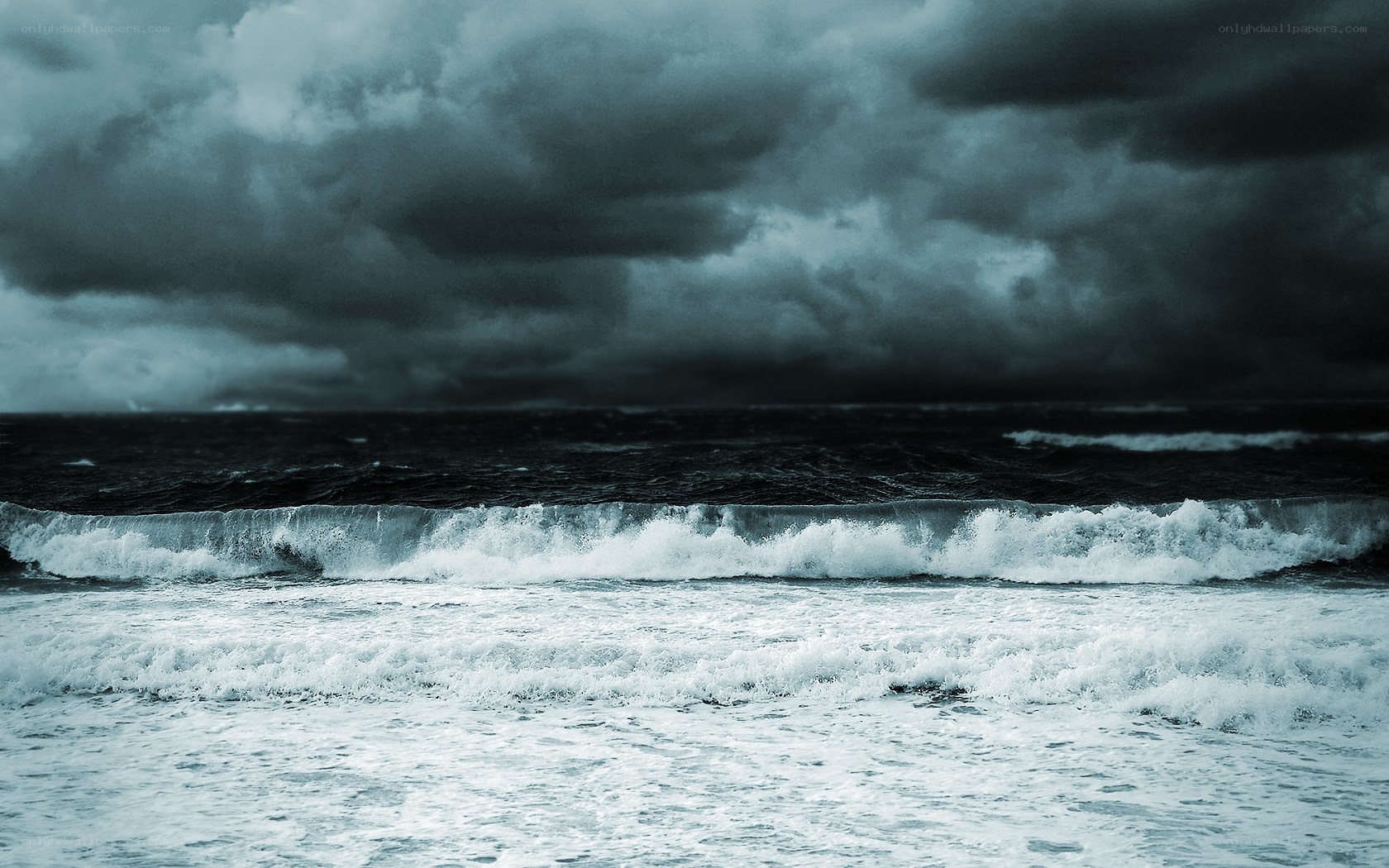 Stormy ocean waves at sea