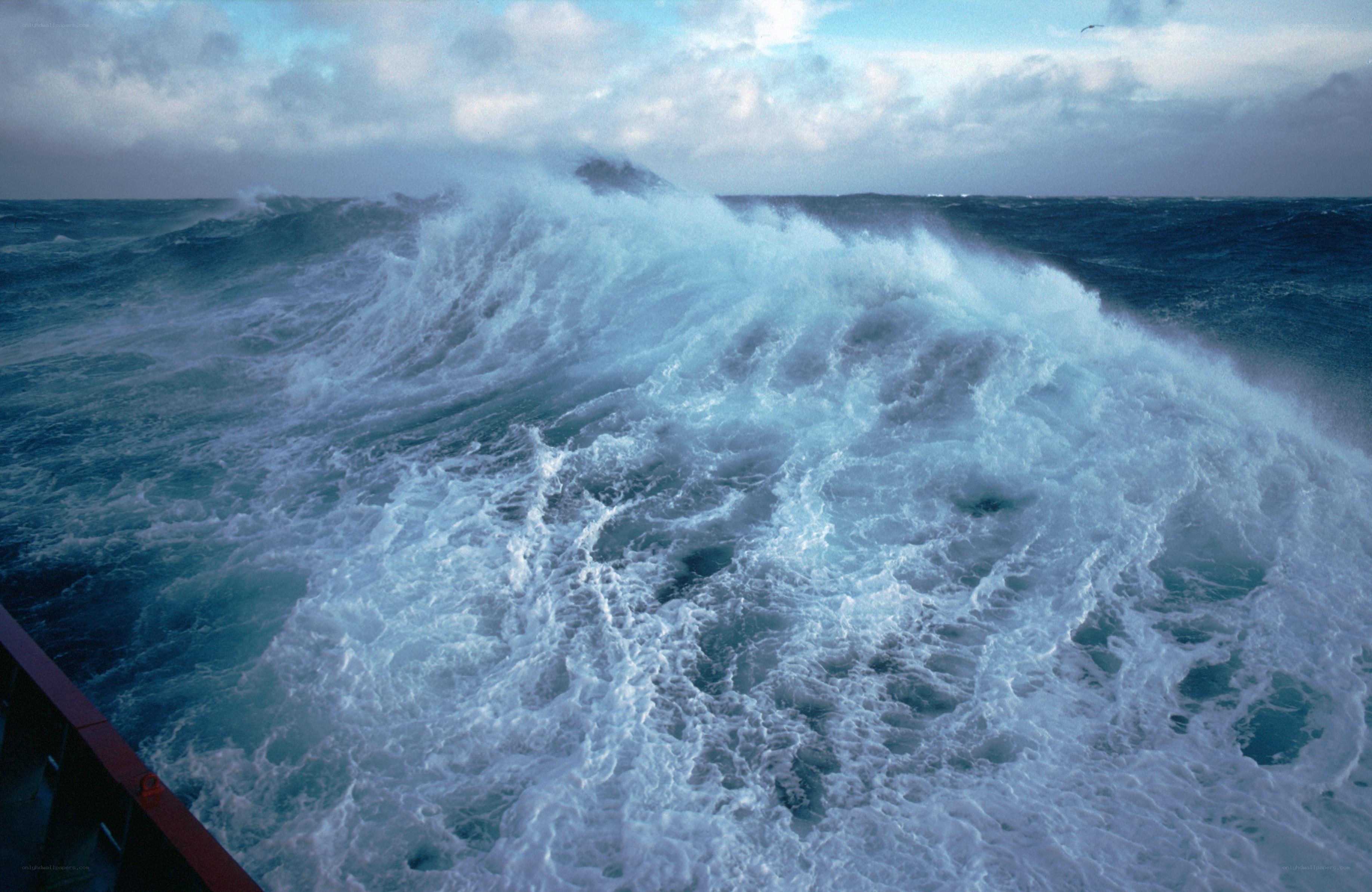 Stormy ocean waves at sea