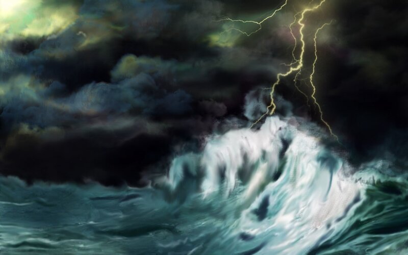 Stormy Ocean Waves — Dark Blue