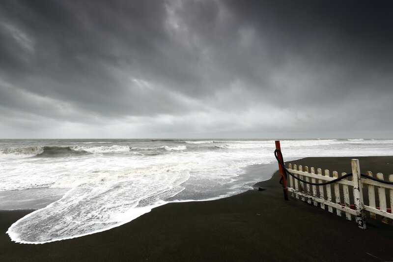 Stormy Ocean Waves — Gray, Dramatic, Photograph, Black Sand Beach