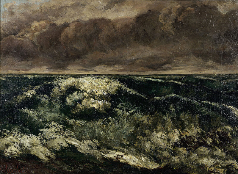 Stormy Ocean Waves — Green, Dramatic, Painting