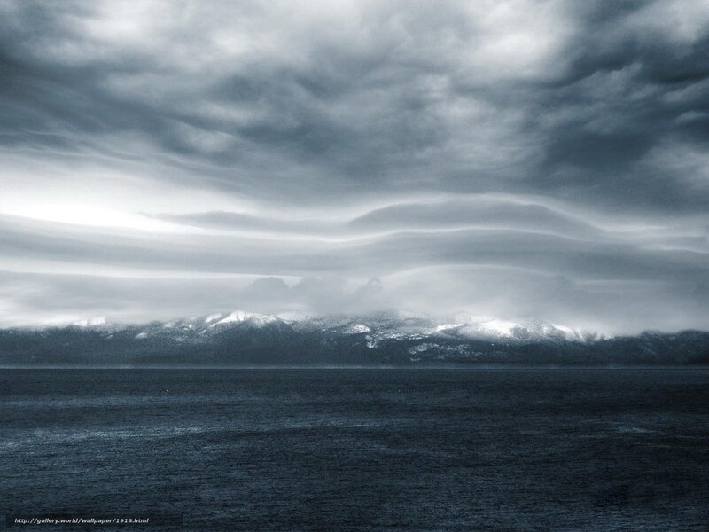 Stormy Sea and Mountains