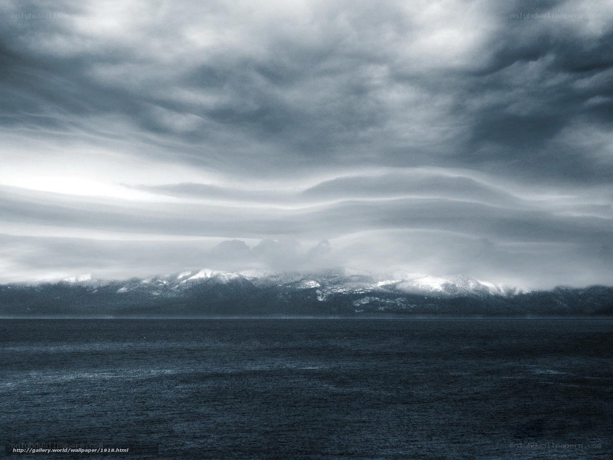 Stormy Sea and Mountains
