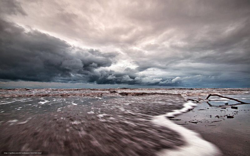 Stormy Sea at Beach — Gray