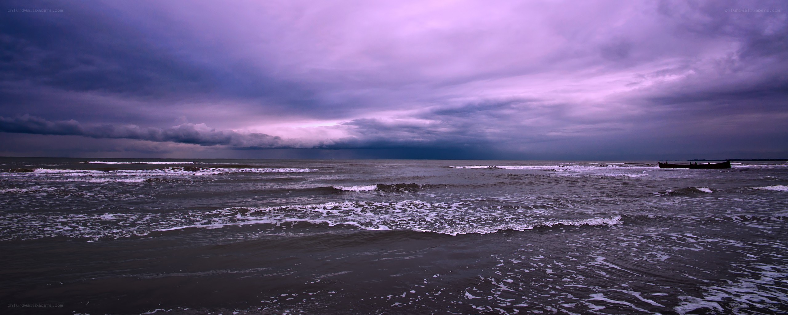 stormy sea at dusk