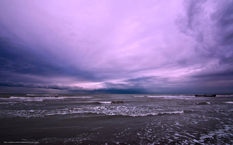 Stormy Sea at Dusk — Purple