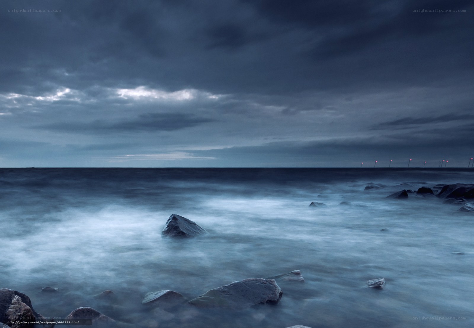 Stormy sea at dusk