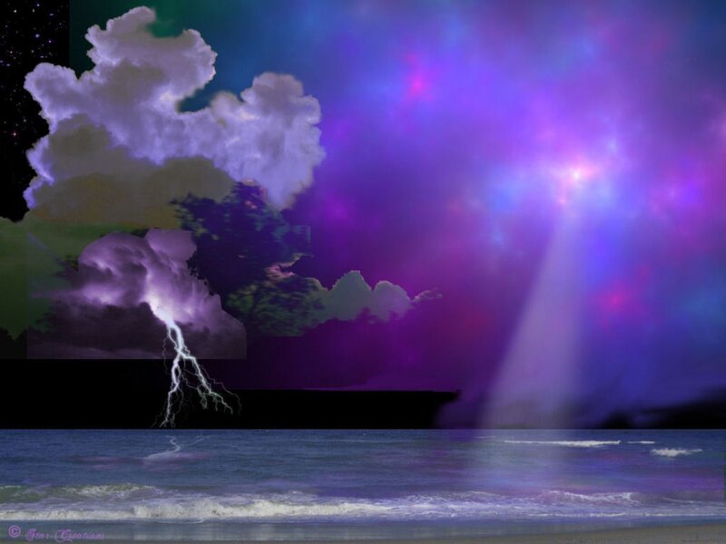 Stormy Sea at Night — Purple