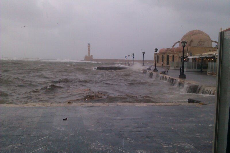 Stormy Sea at Pier