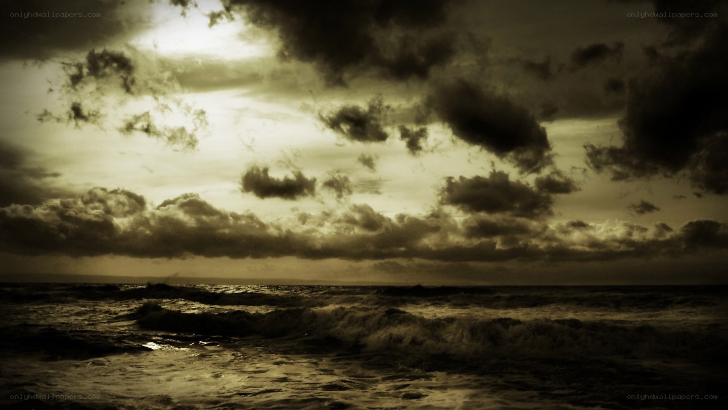Stormy Sea at Sunset
