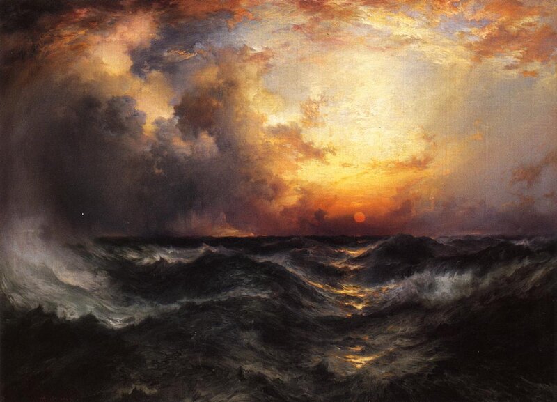 Stormy Sea at Sunset