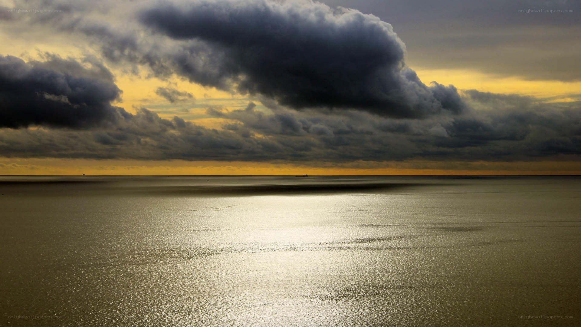 Stormy sea at sunset
