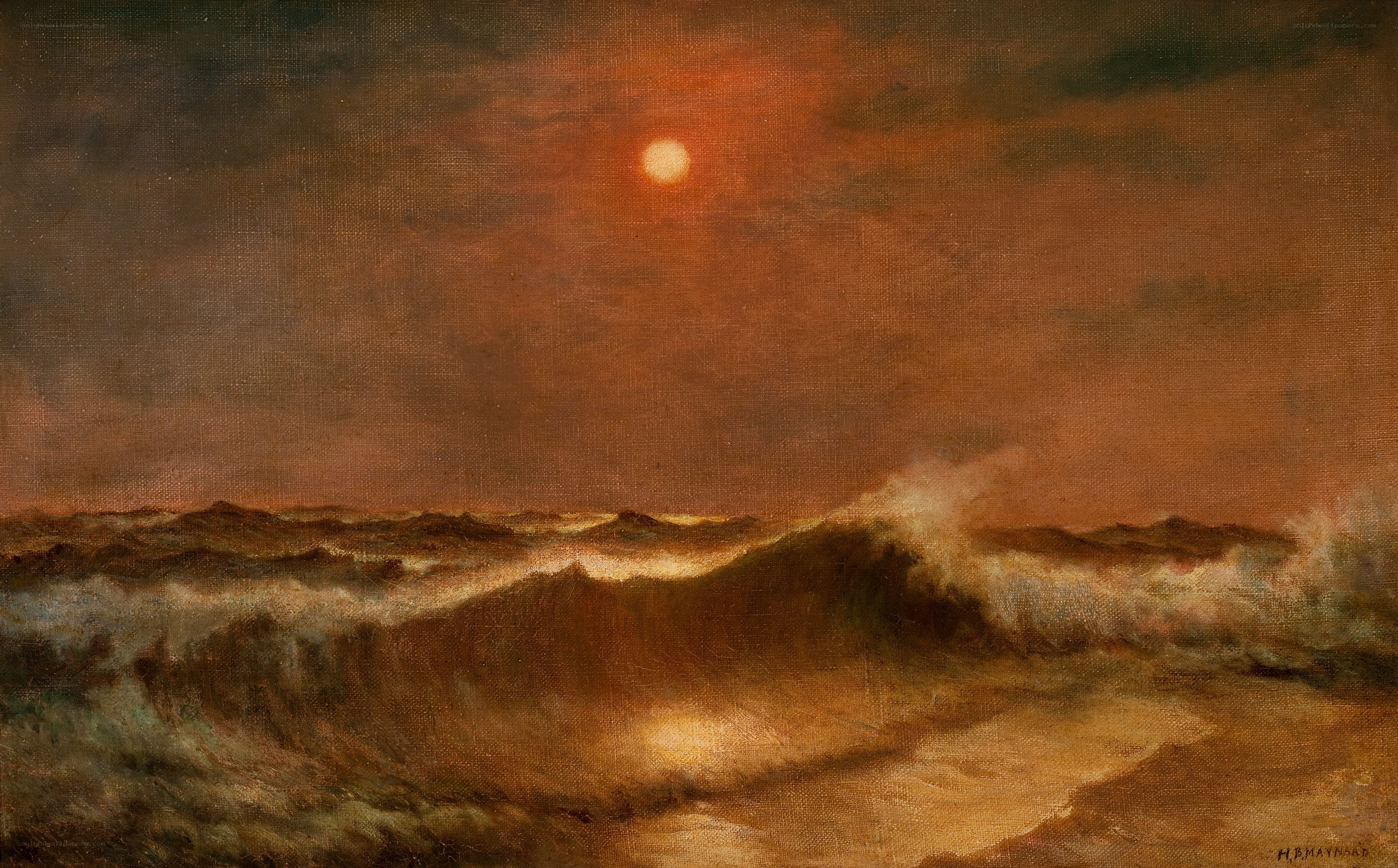 Stormy Sea at Sunset