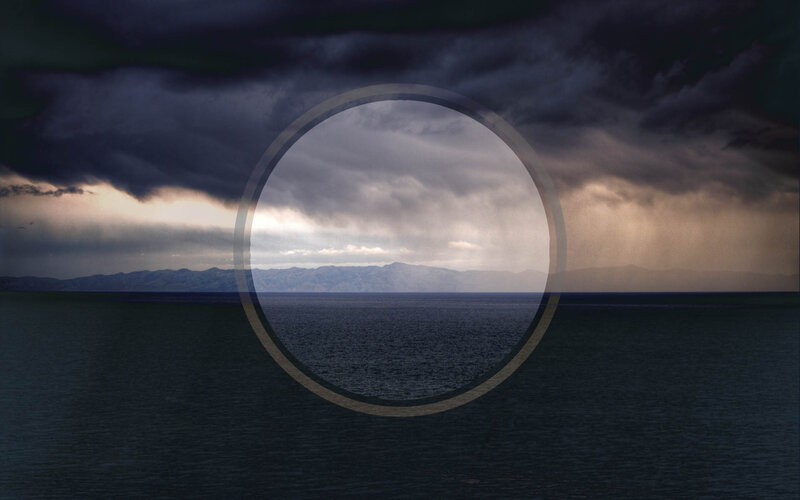 Stormy Sea View Through Circle