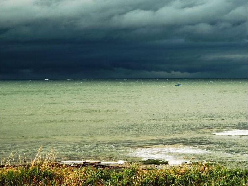 Stormy Sea with Boat