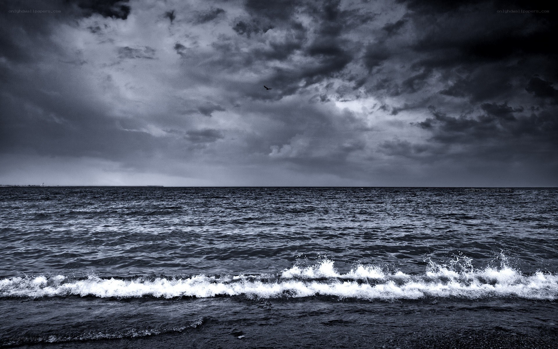 Stormy Sea with Dark Clouds