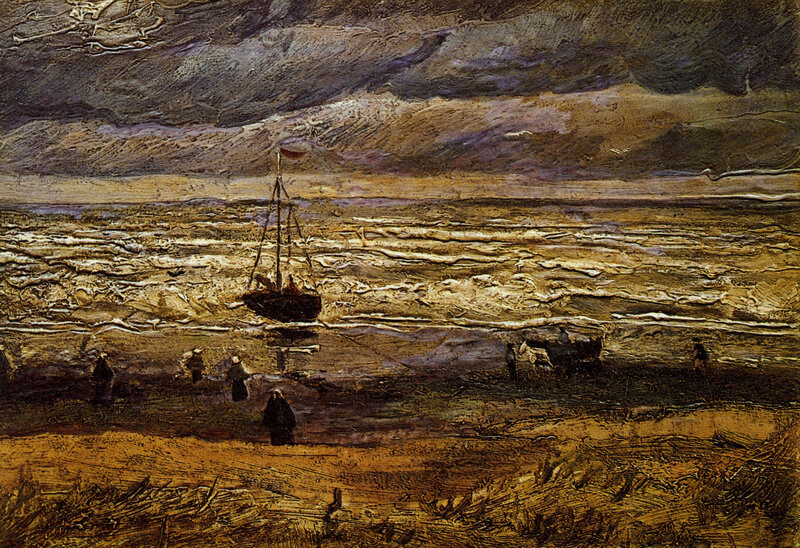Stormy Sea with Fishing Boat