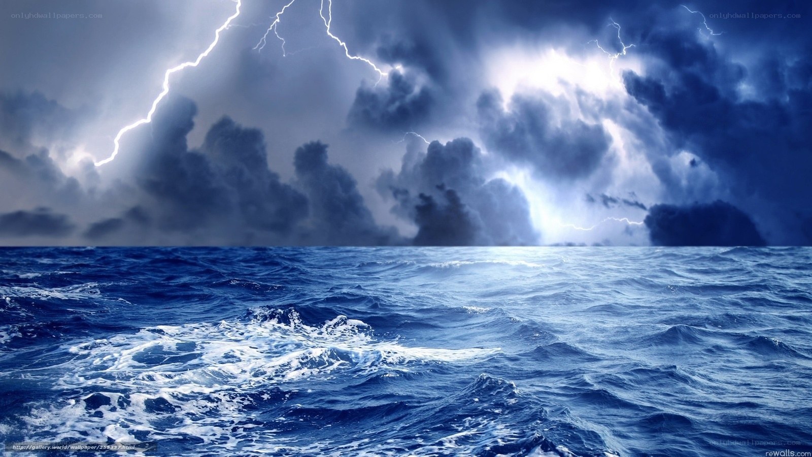 Stormy Sea with Lightning