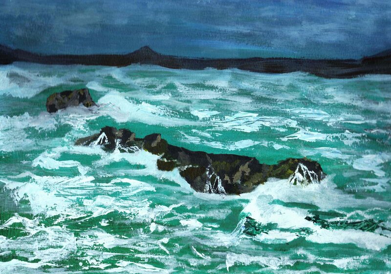 Stormy Sea with Rocks