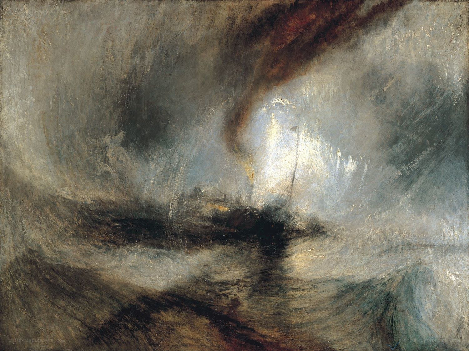 Stormy sea with ship