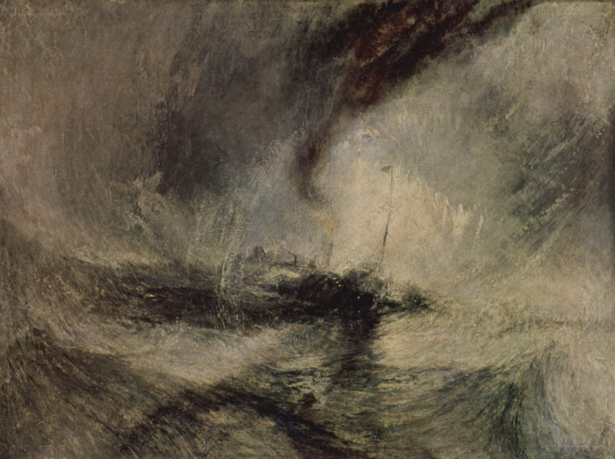 Stormy Sea with Ship