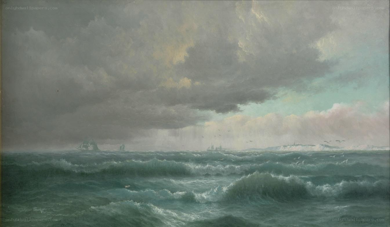 Stormy Sea with Ships
