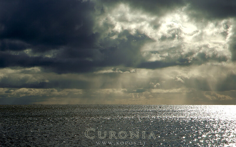 Stormy Sea with Sunbeams — Gray