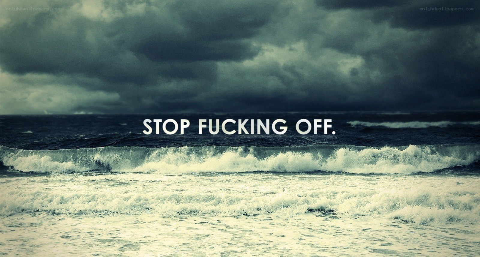 stormy sea with text overlay