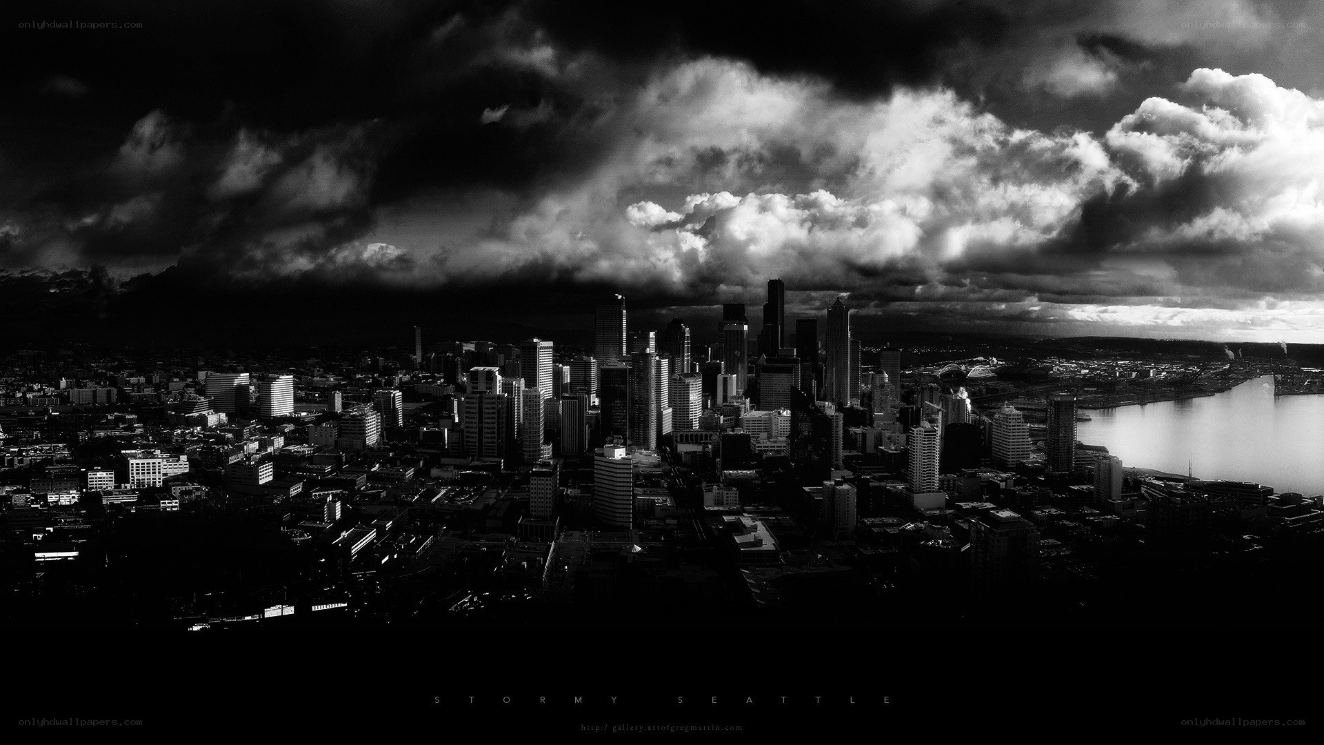 Stormy Seattle skyline