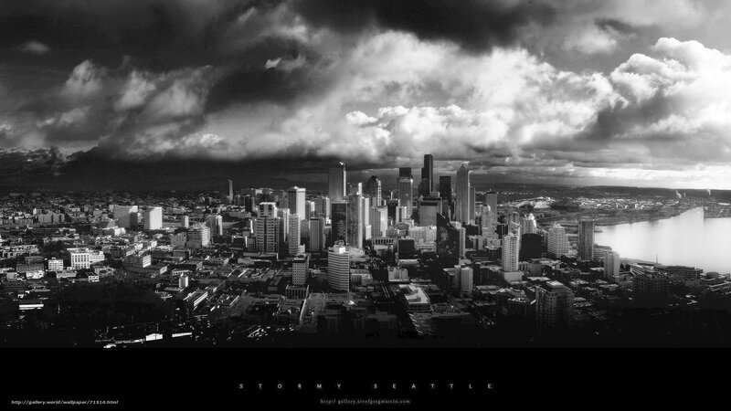 Stormy Seattle skyline